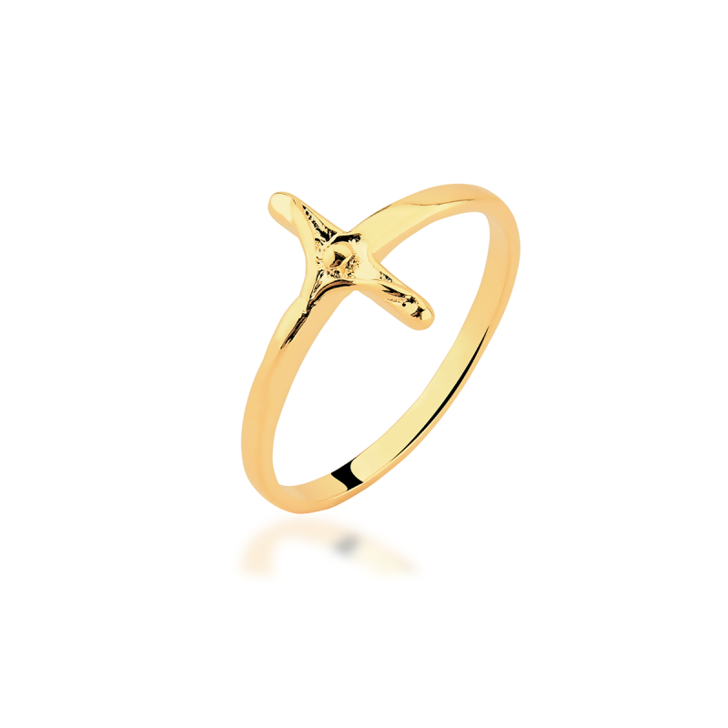 Anel Jesus Banhado a Ouro 18k