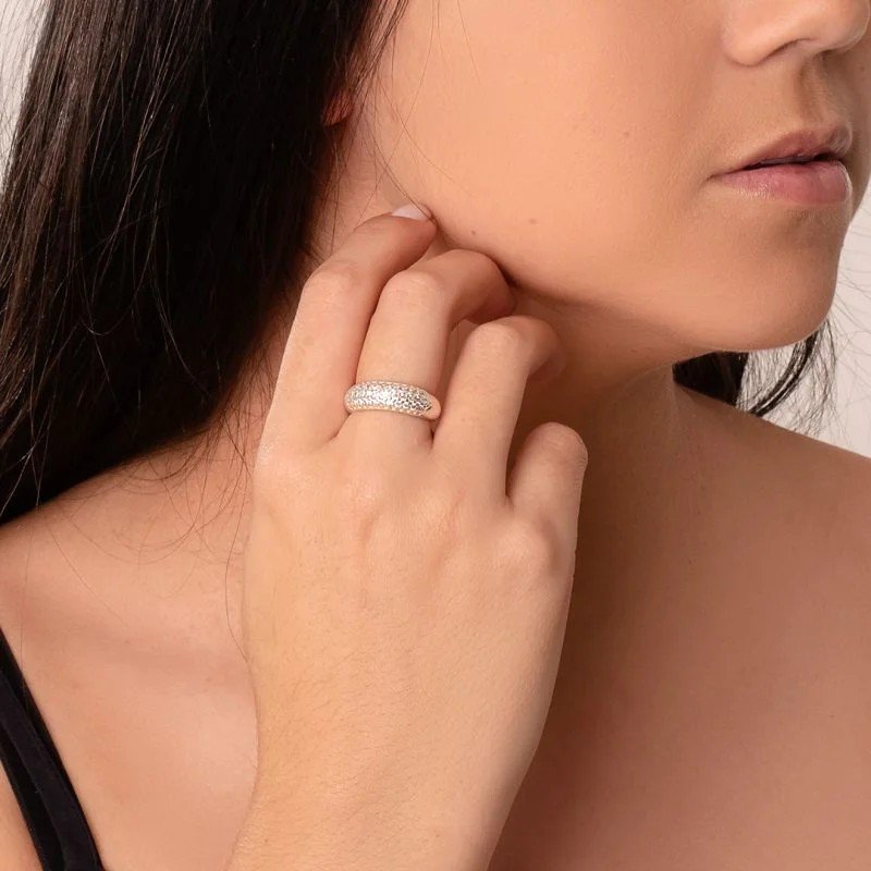 Anel Carreiras Micro Zircônias Prata 925