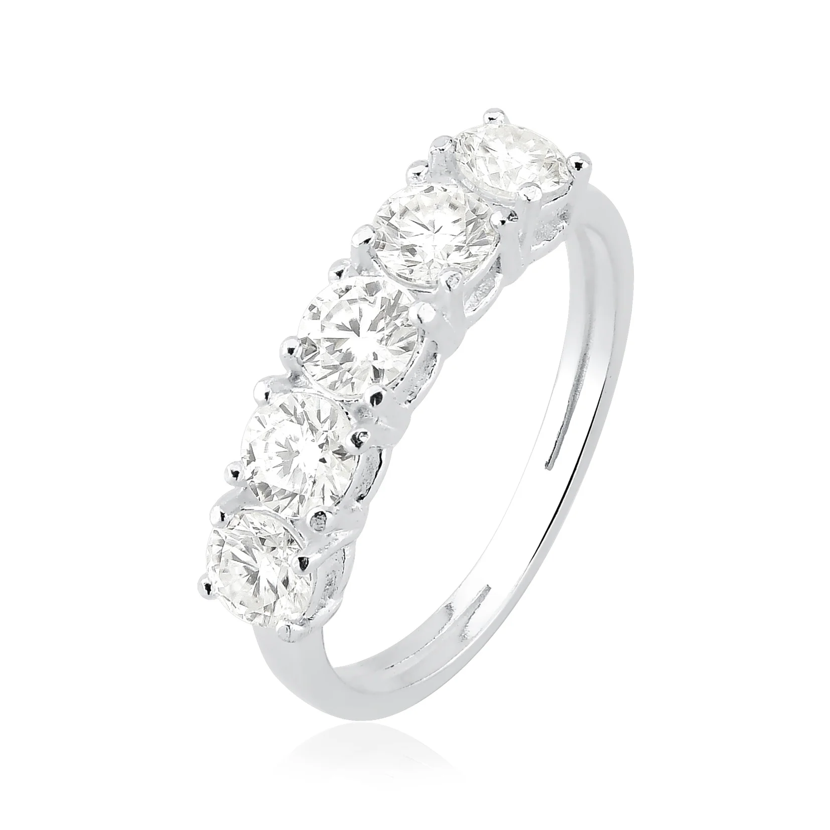 Anel Aparador Moissanite Prata 925