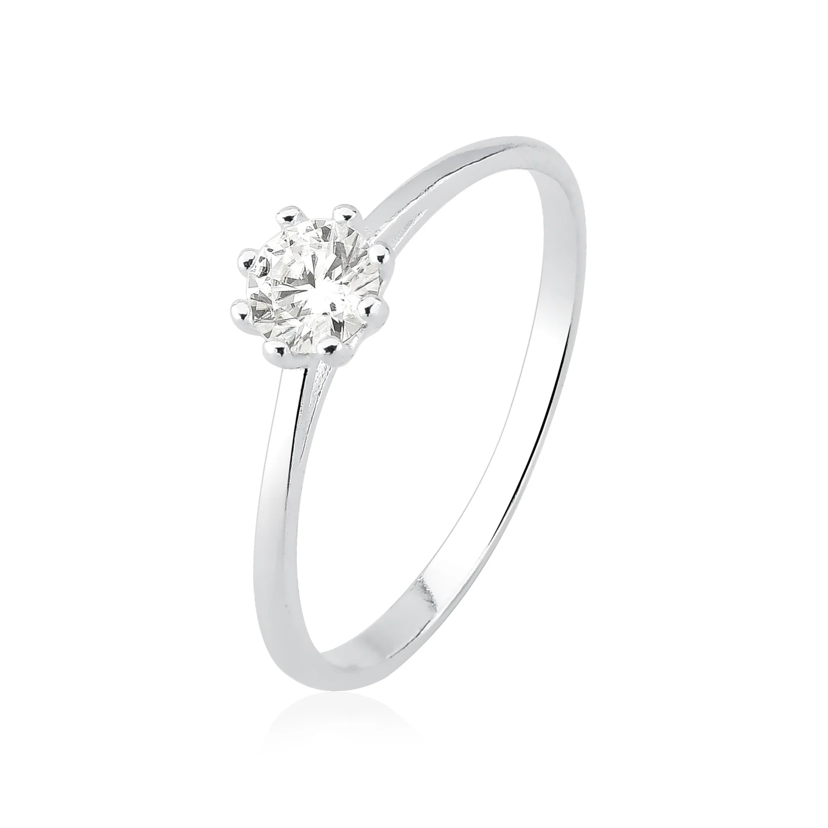 Anel Solitário Moissanite Prata 925
