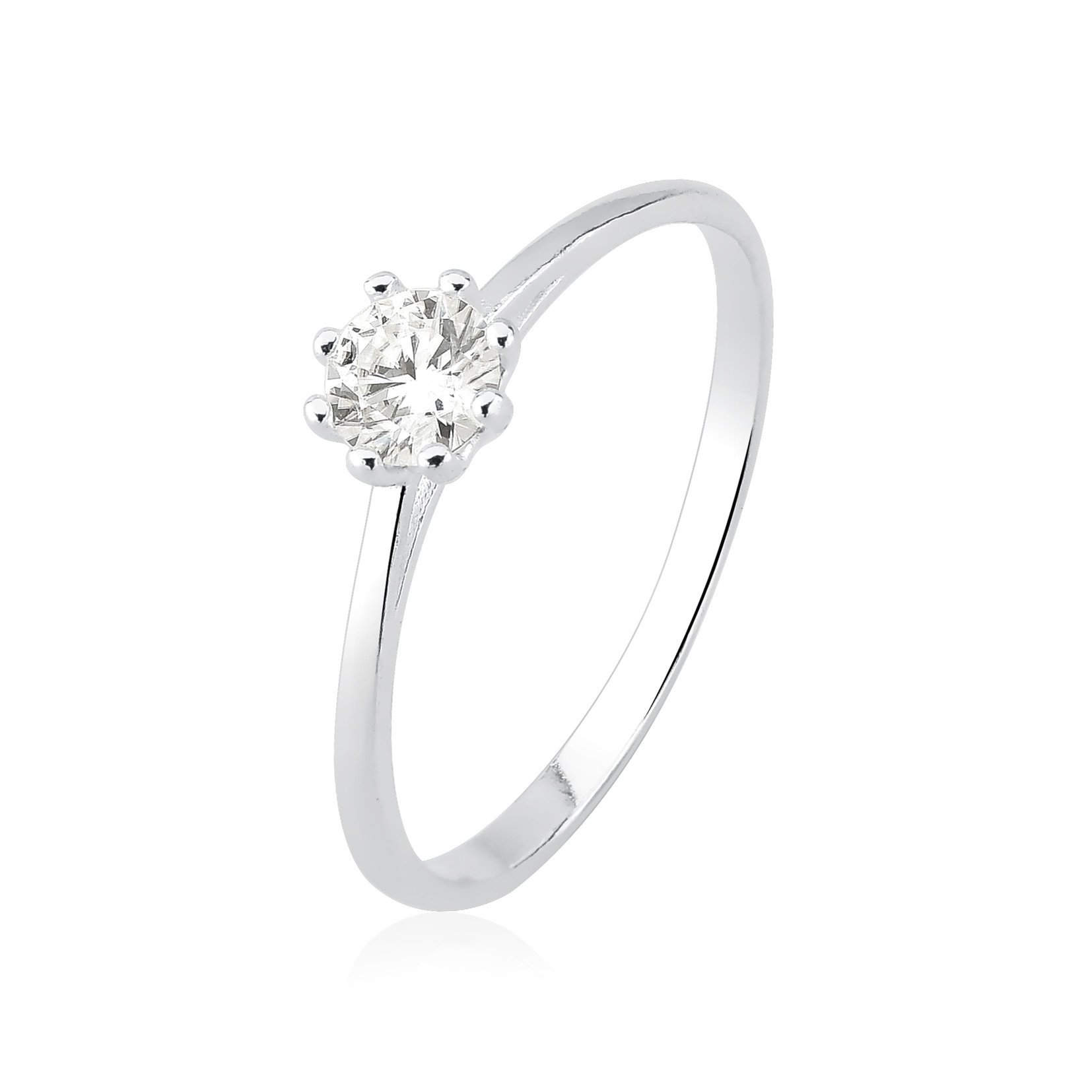 Anel Solitário Moissanite Prata 925