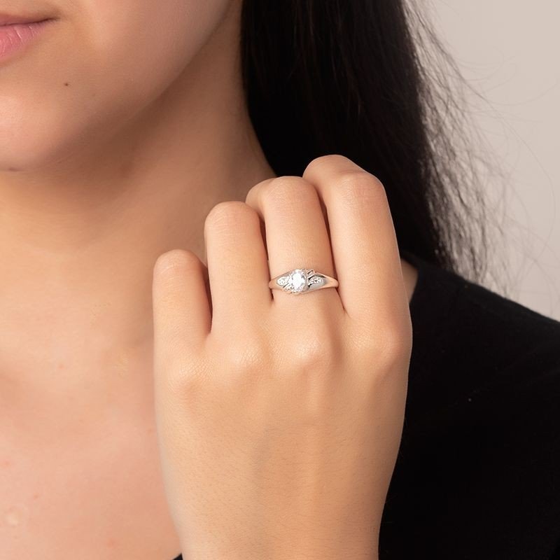 Anel Zircônias e Micro Zircônias Prata 925