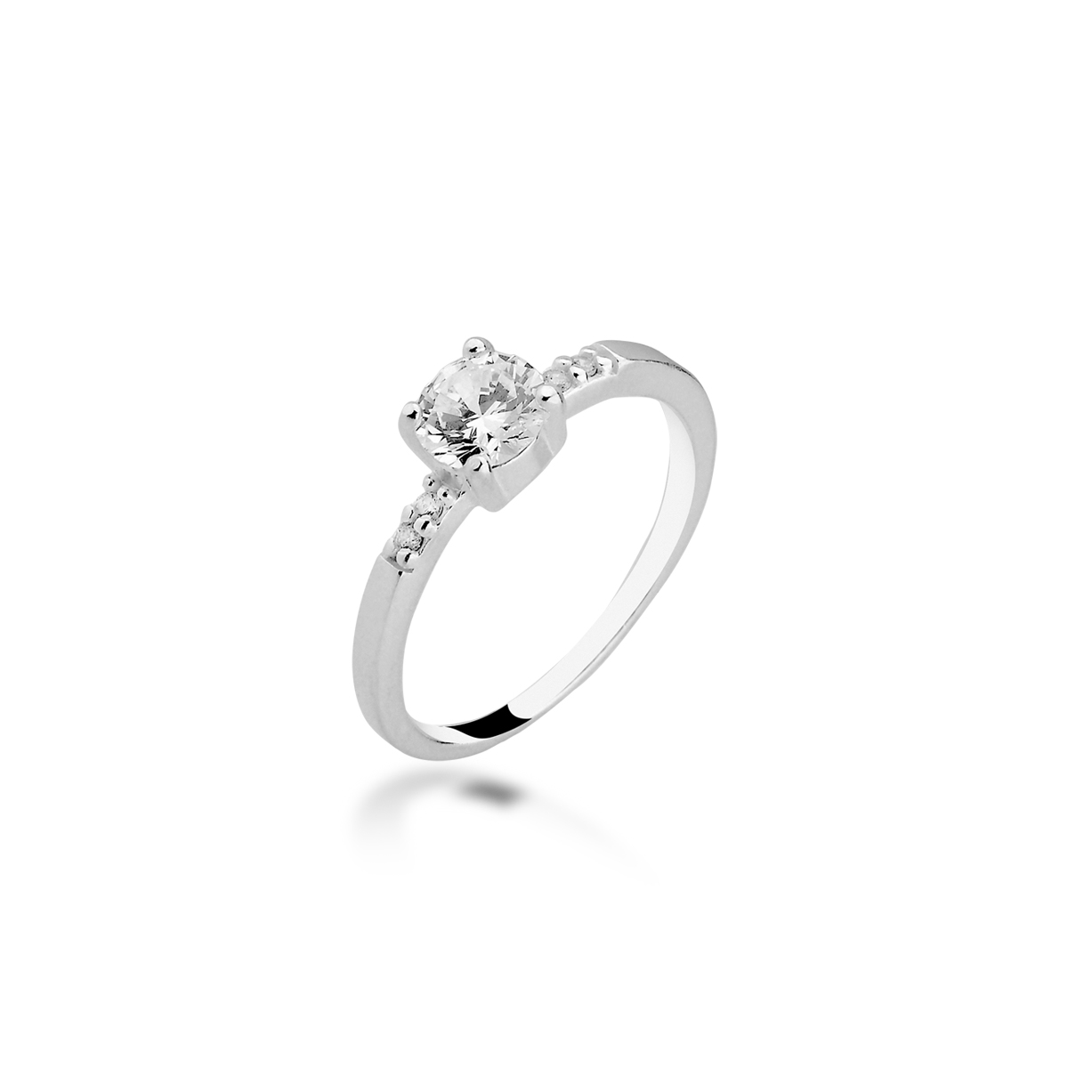 Anel Solitário Prata 925