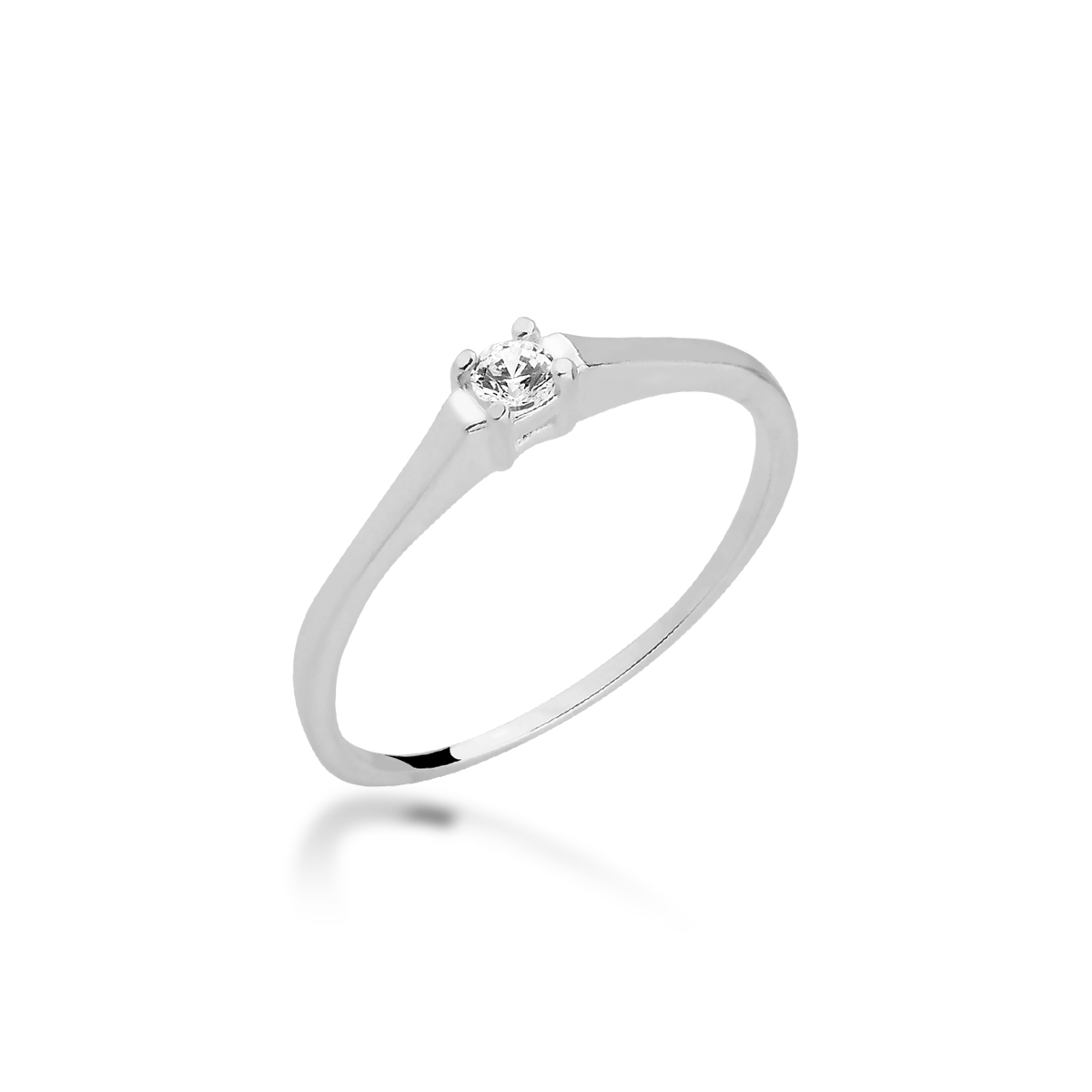 Anel Solitário Prata 925