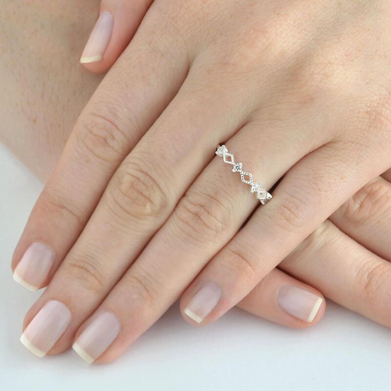 Anel Losangos Prata 925