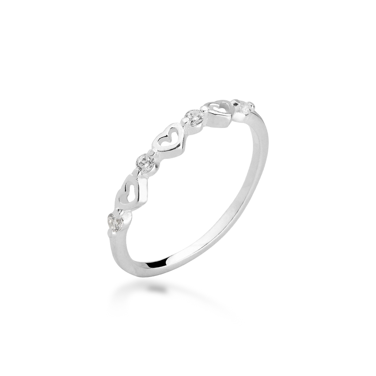 Anel Corações Prata 925