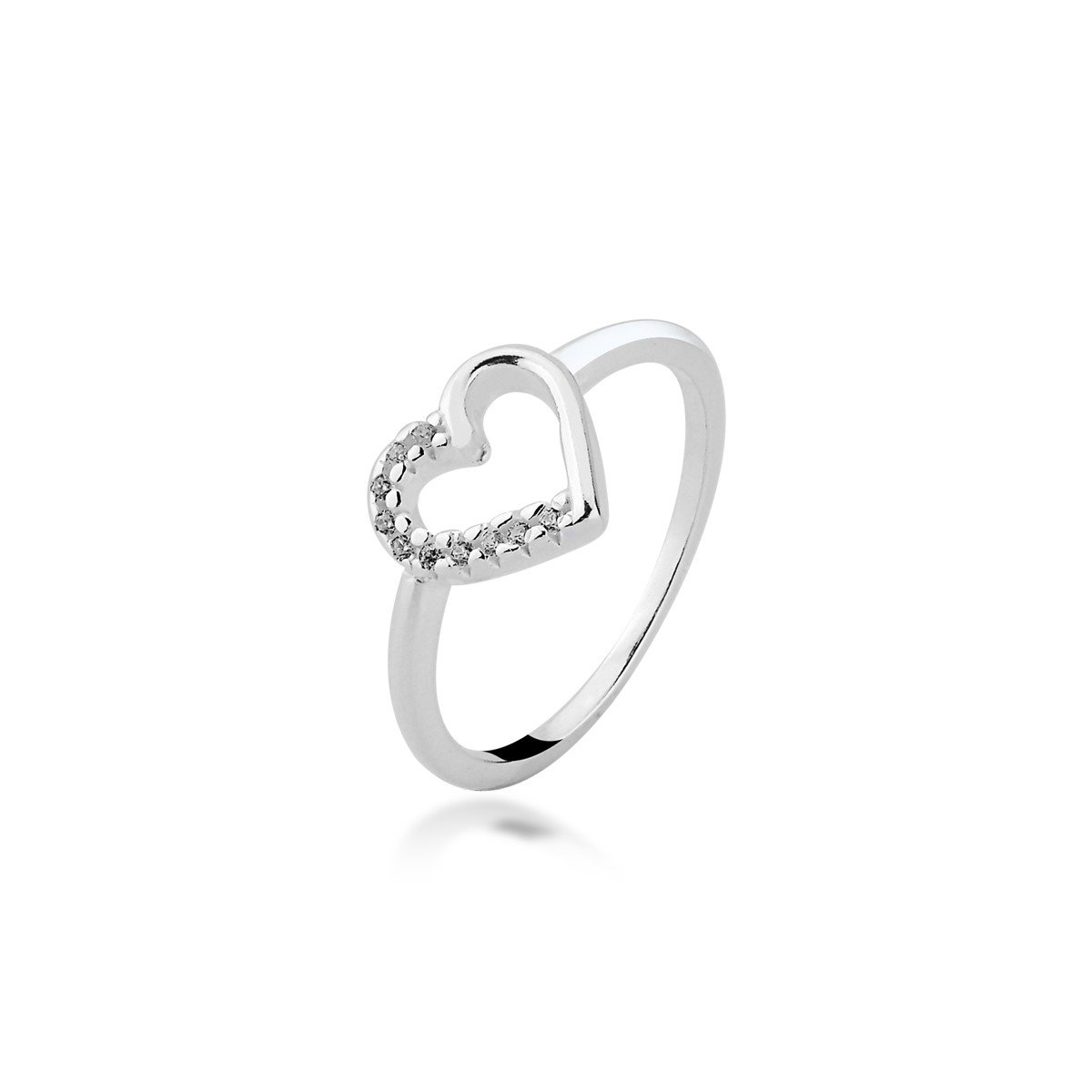 Anel Coração Prata 925