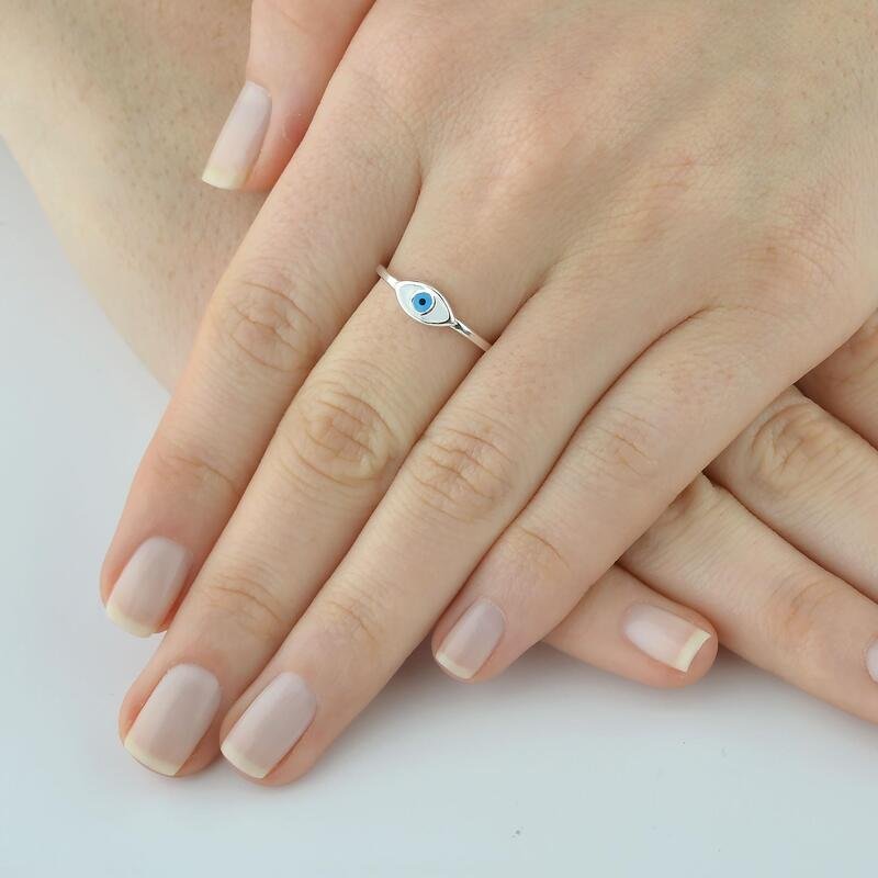 Anel Olho Grego Prata 925