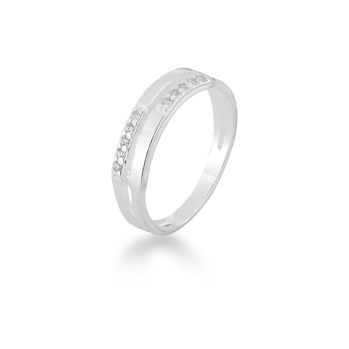 Anel Micros Zircônias Prata 925
