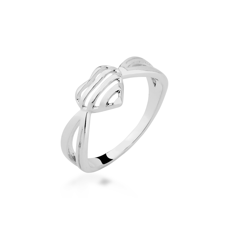 Anel Coração Vazado Prata 925