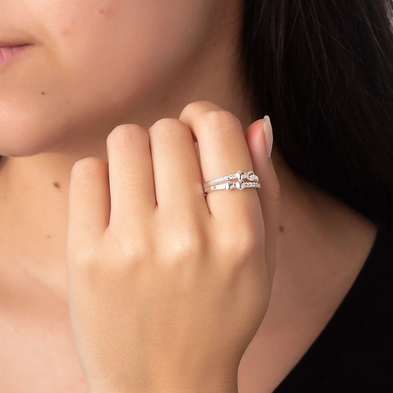 Anel Laços Prata 925