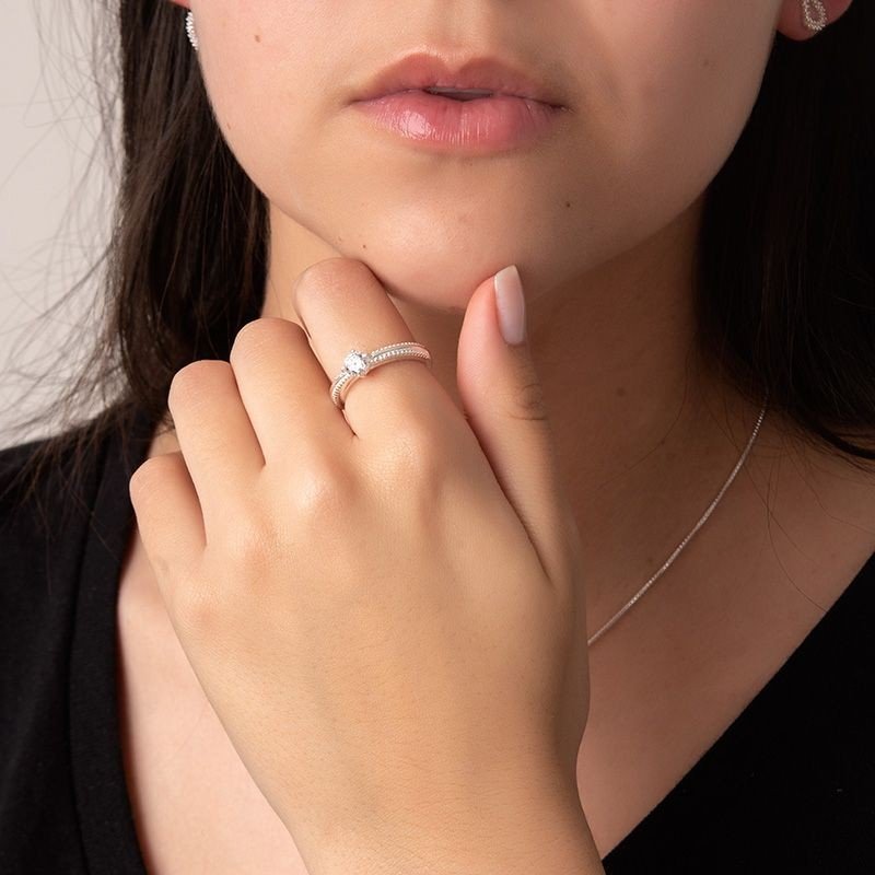 Anel Zircônia Prata 925