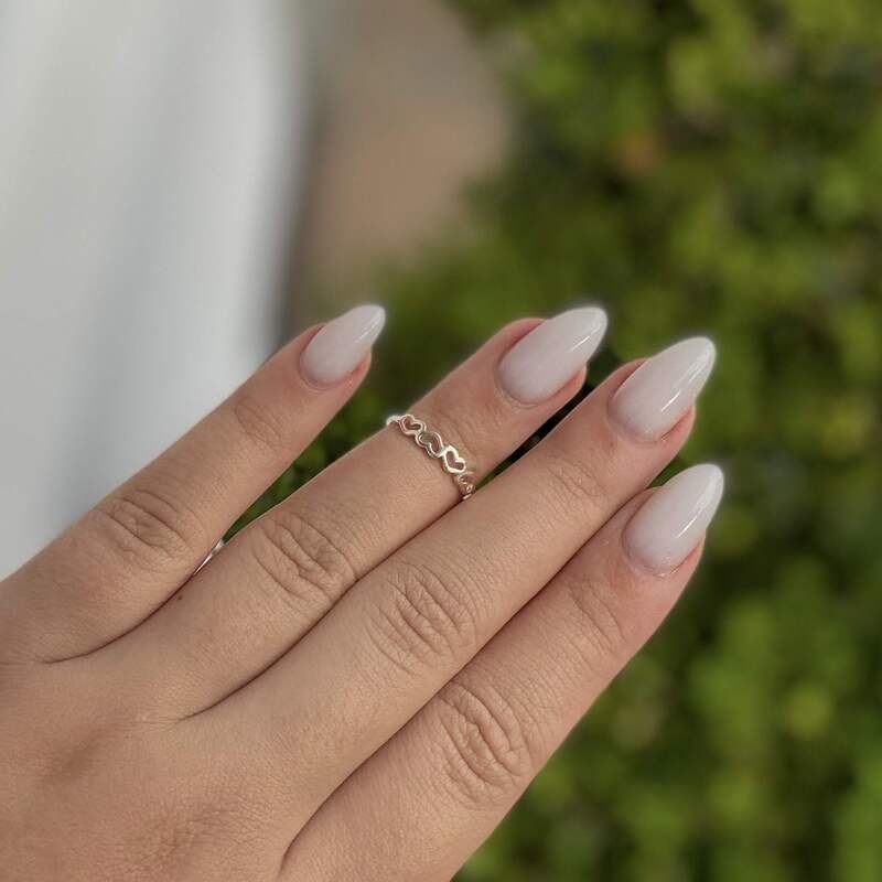 Anel Falange Corações Prata 925