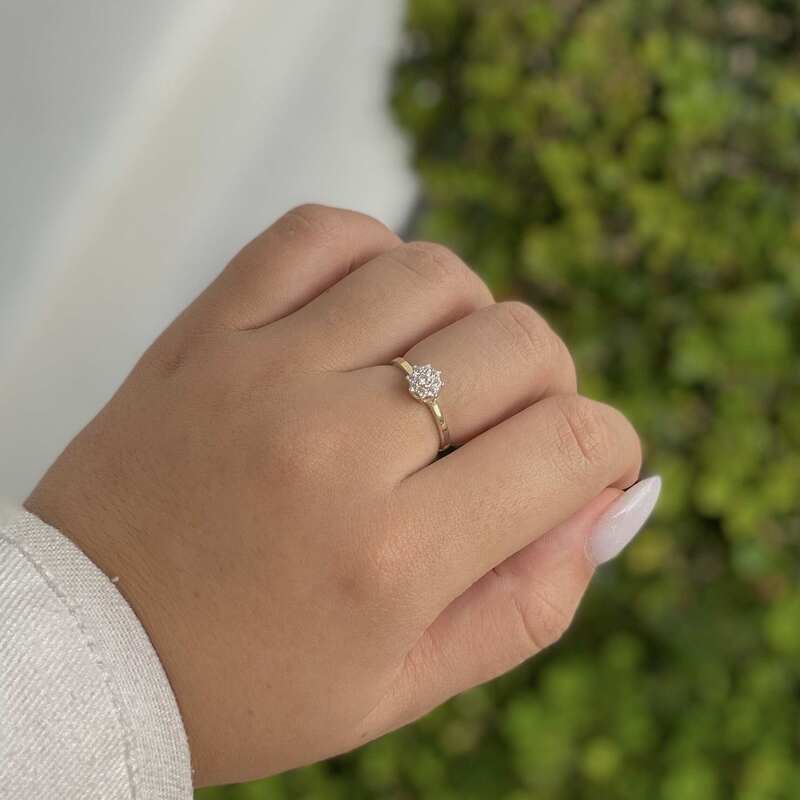 Anel Chuveirinho Filete de Ouro e Prata 925