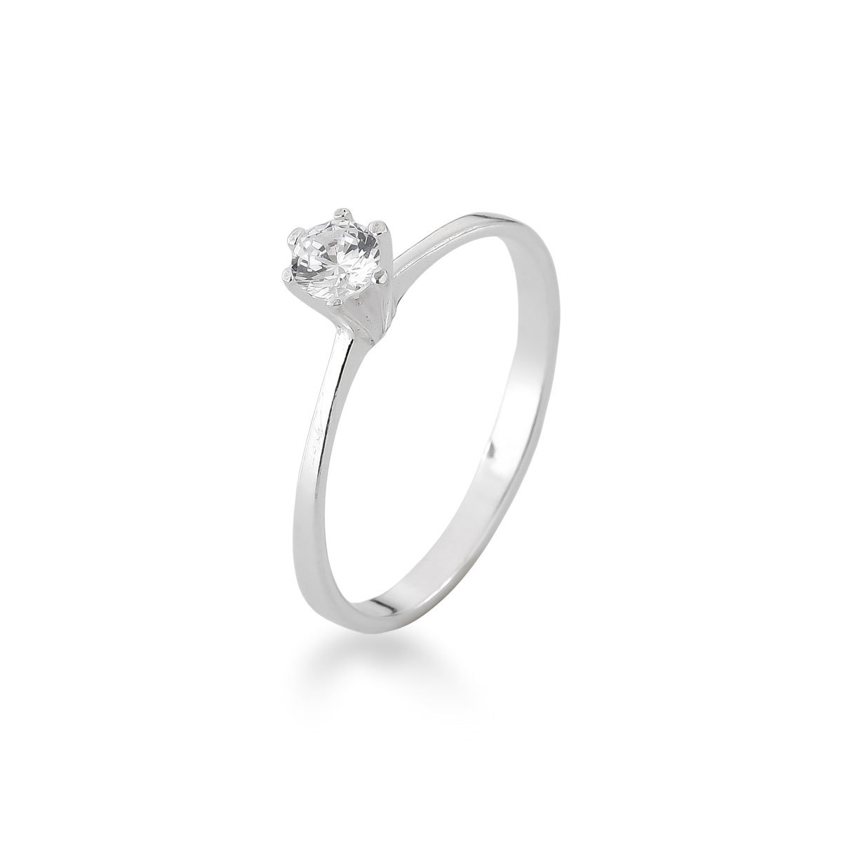 Anel Solitário Prata 925