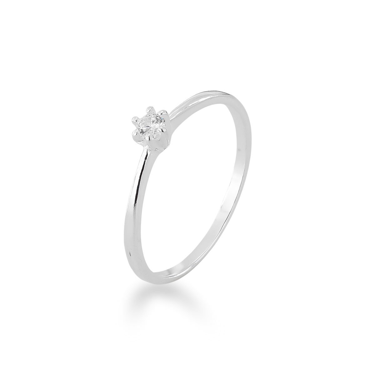 Anel Solitário Prata 925