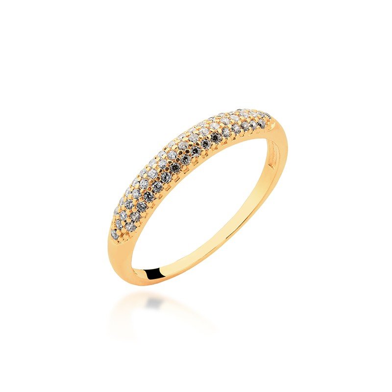 Anel Micro Zircônias Banhado a Ouro 18k