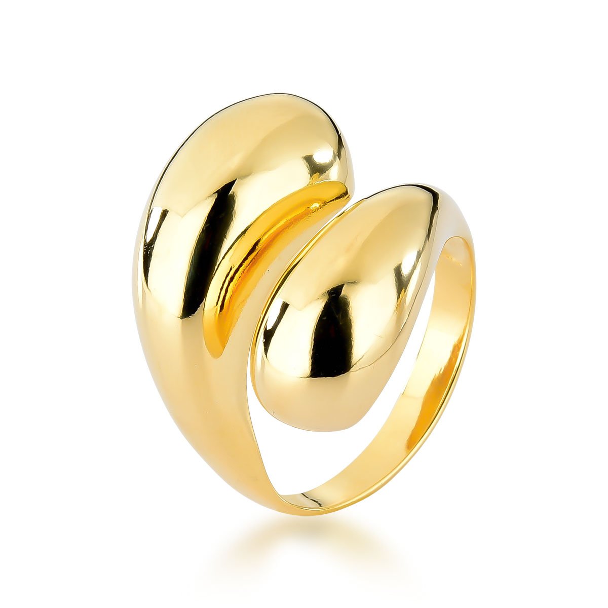 Anel Gotas Duo Banhado a Ouro 18k