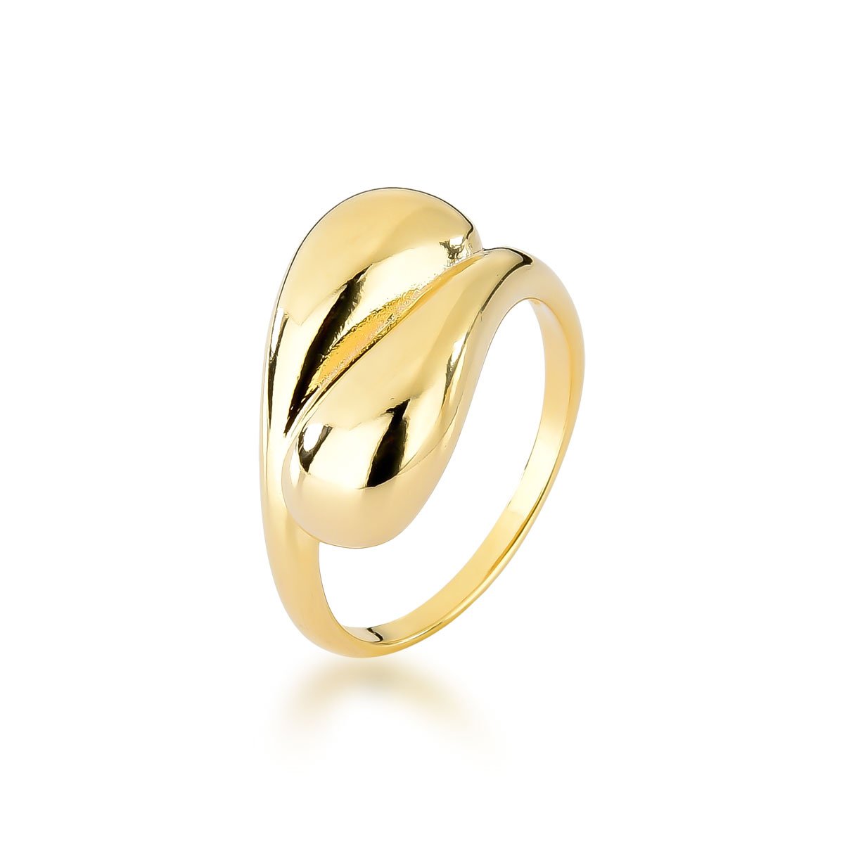 Anel Orgânico Gotas Banhado a Ouro 18k