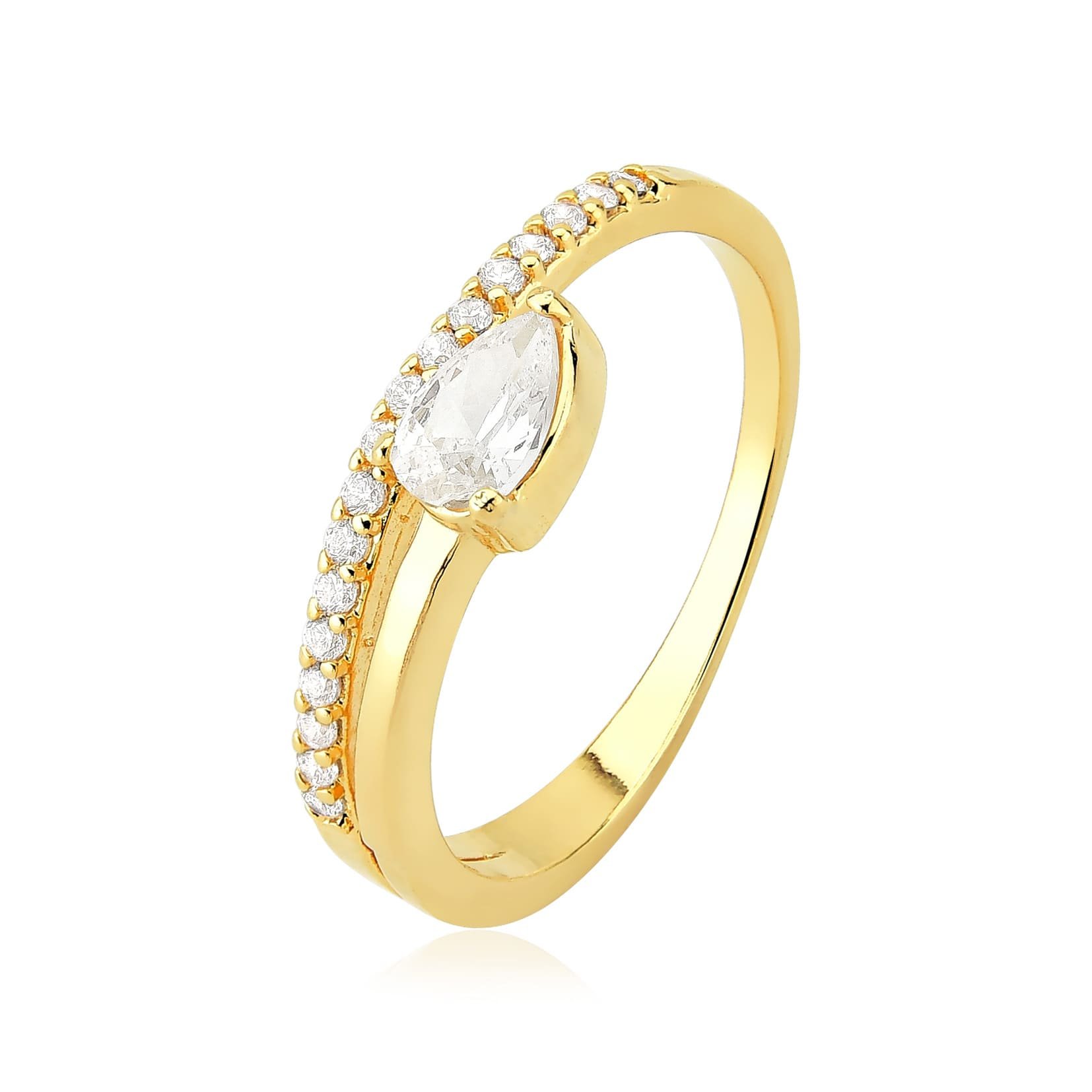 Anel Gota Banhado a Ouro 18K