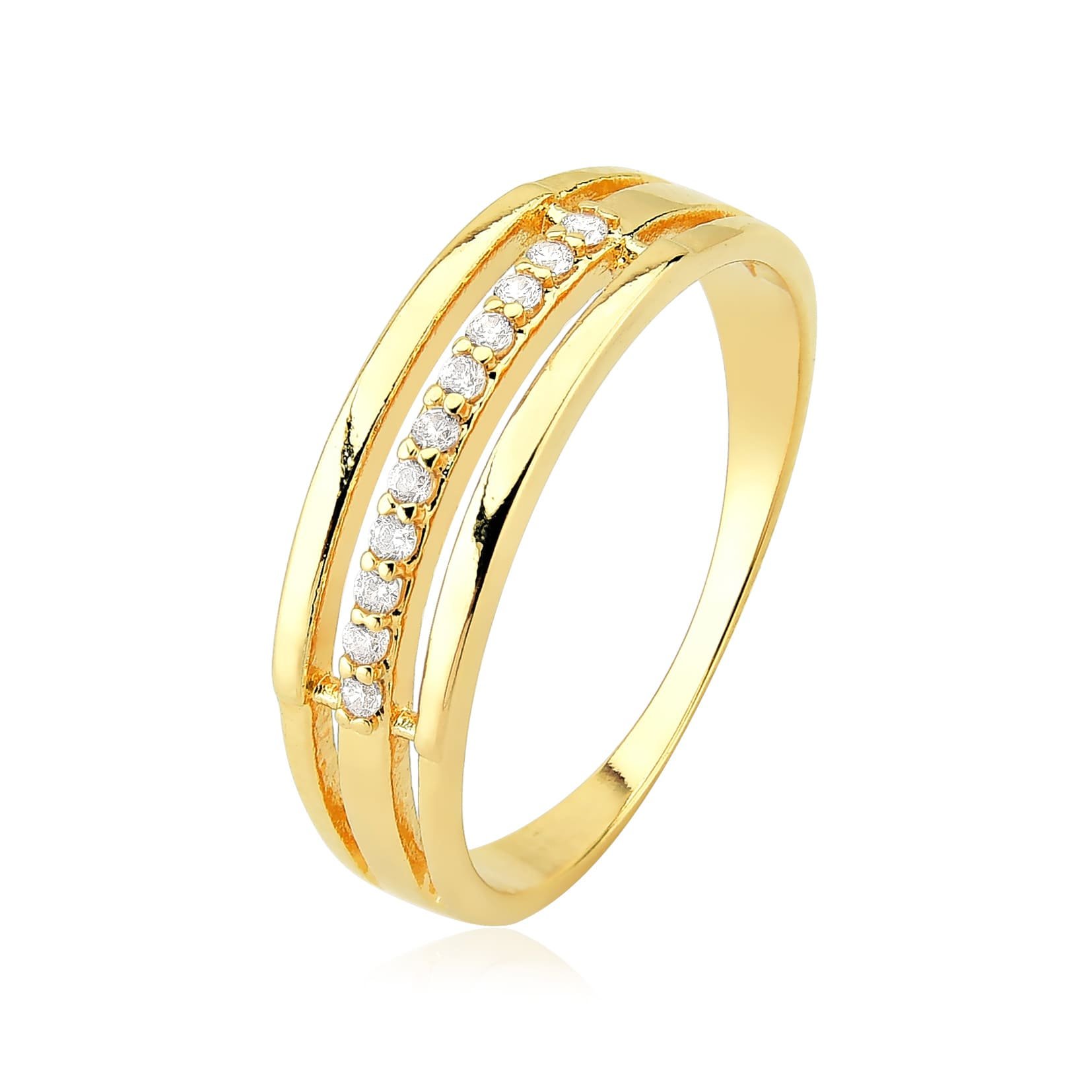 Anel 3 Elos Banhado a Ouro 18k