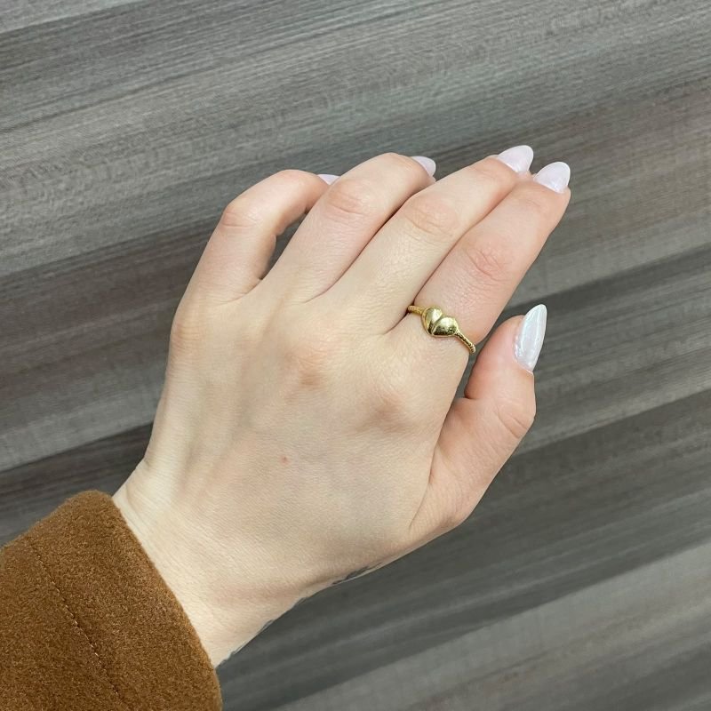Anel Coração Banhado a Ouro 18k