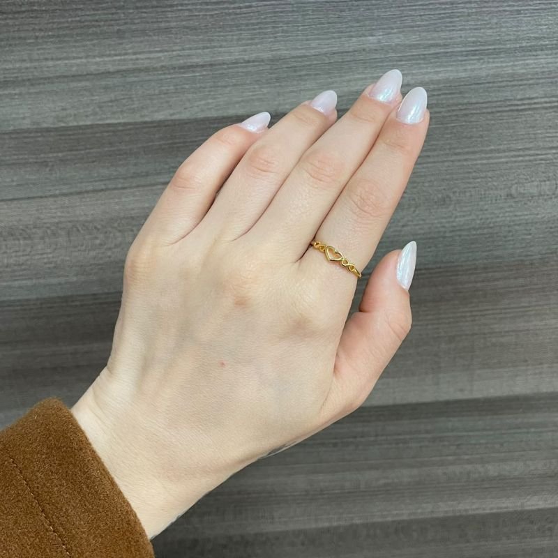 Anel Coração e Infinitos Banhado a Ouro 18k