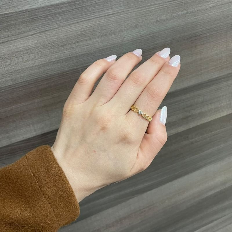 Anel Coração Micro Zircônia Banhado a Ouro 18k
