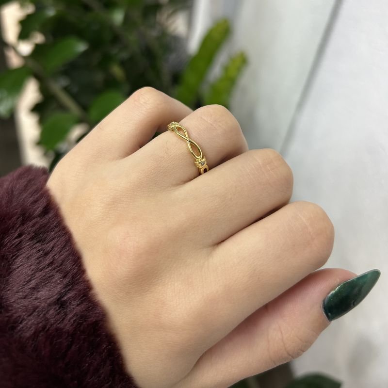 Anel Infinito Banhado a Ouro 18k
