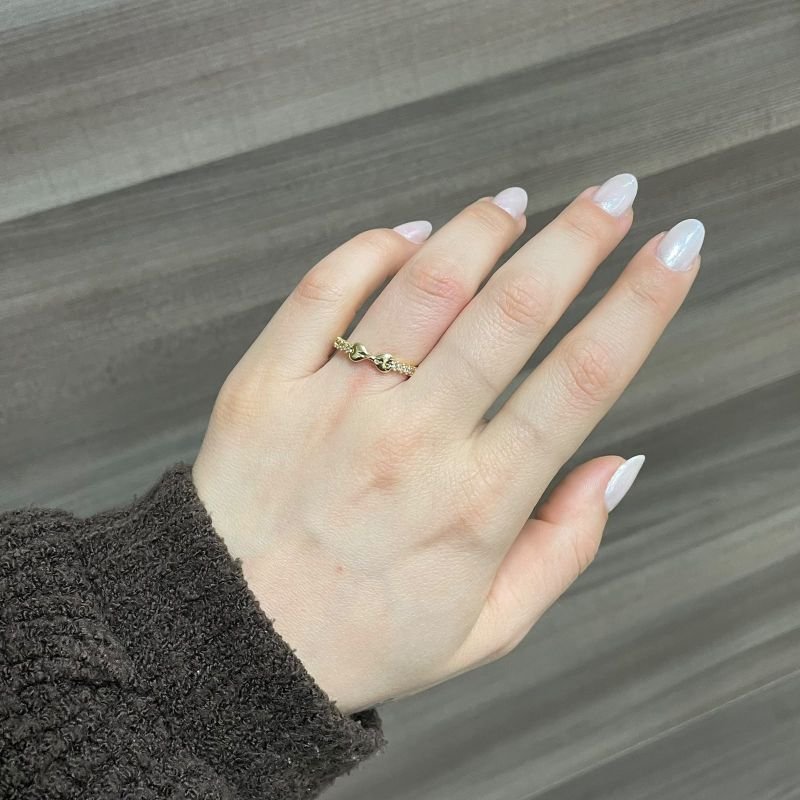 Anel Laço Zirconia Banhado a Ouro 18k