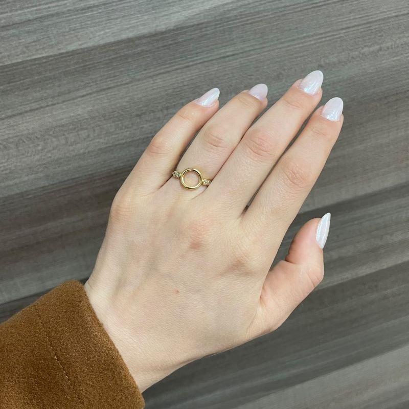Anel Vazado Zircônias Banhado a Ouro 18k