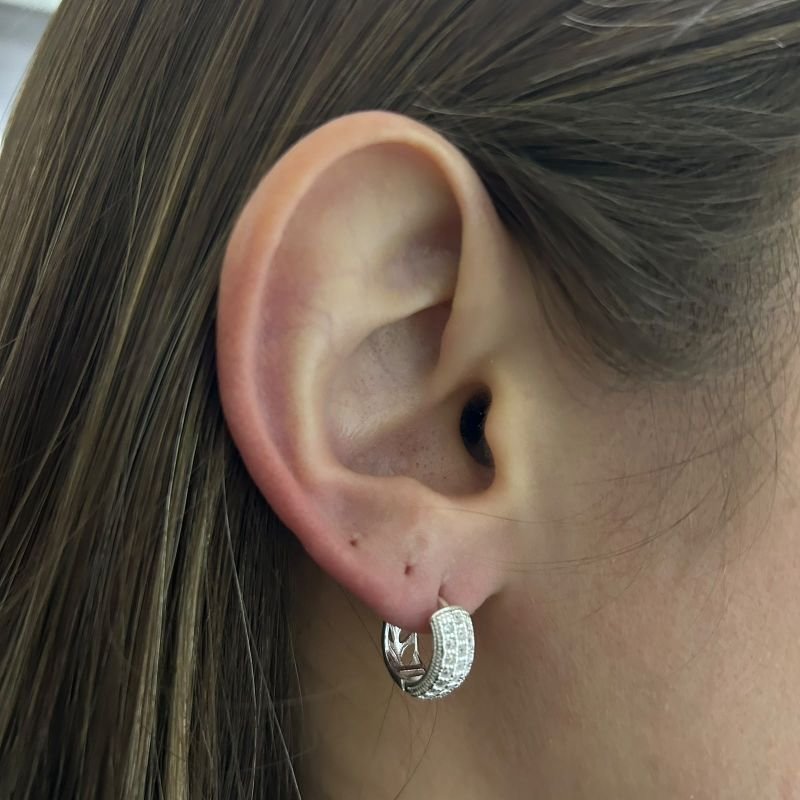 Argola Click Micros Zircônias Praya 925