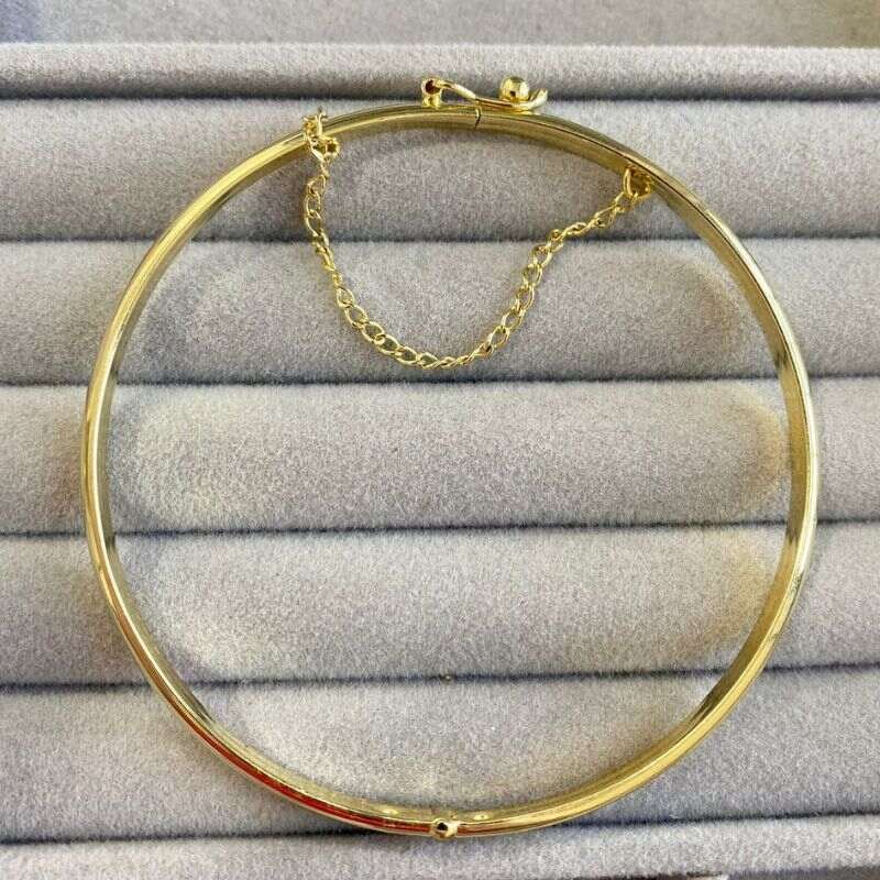Bracelete Redondo Meia Cana Banhado a Ouro 18k