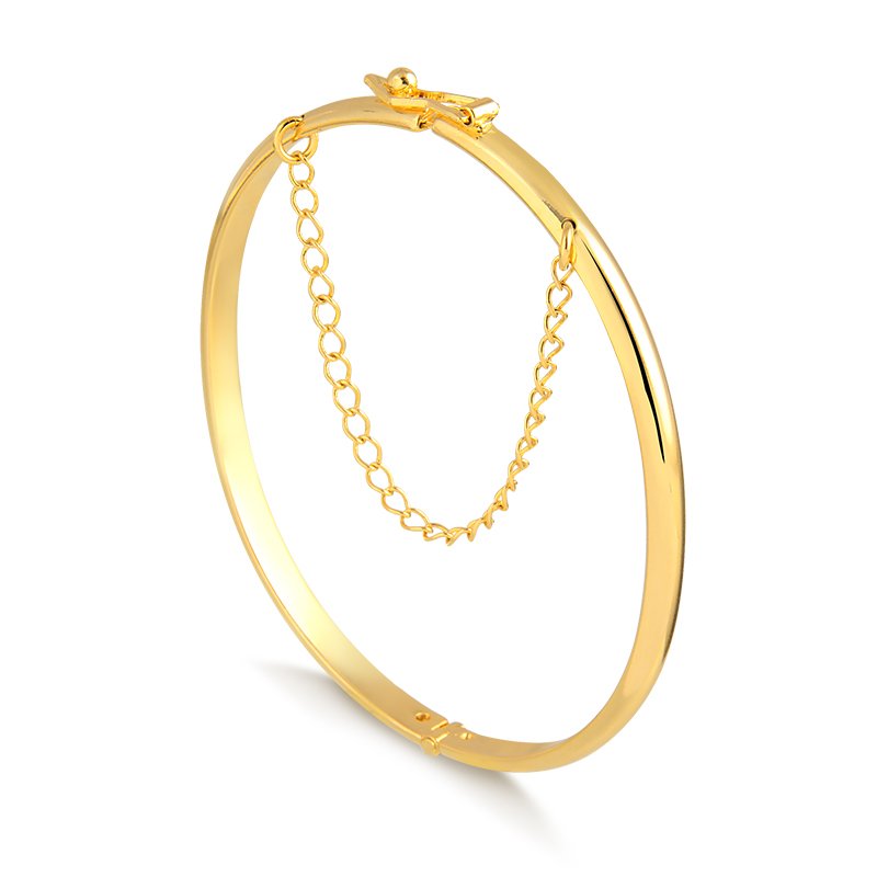 Bracelete Oval Meia Cana Banhado a Ouro 18k