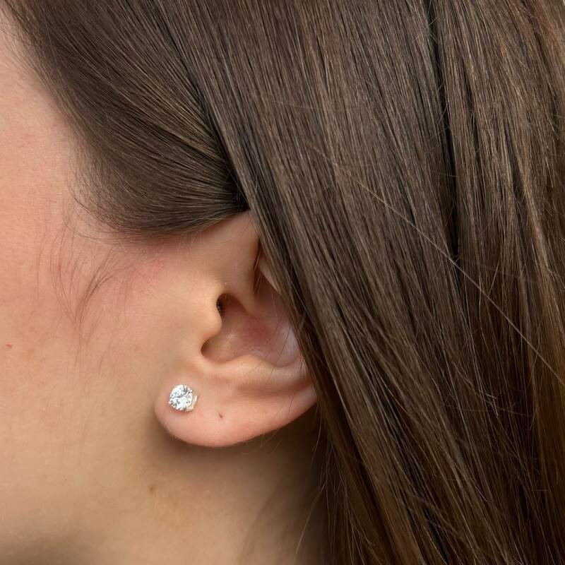 Brinco Ponto de Luz Moissanite 5mm Prata 925