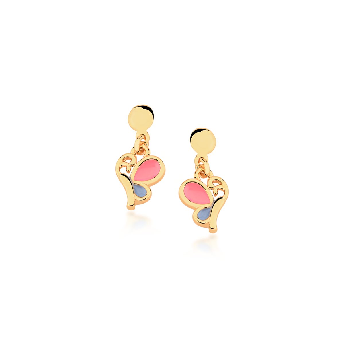 Conjunto Borboleta Banhado a Ouro 18k