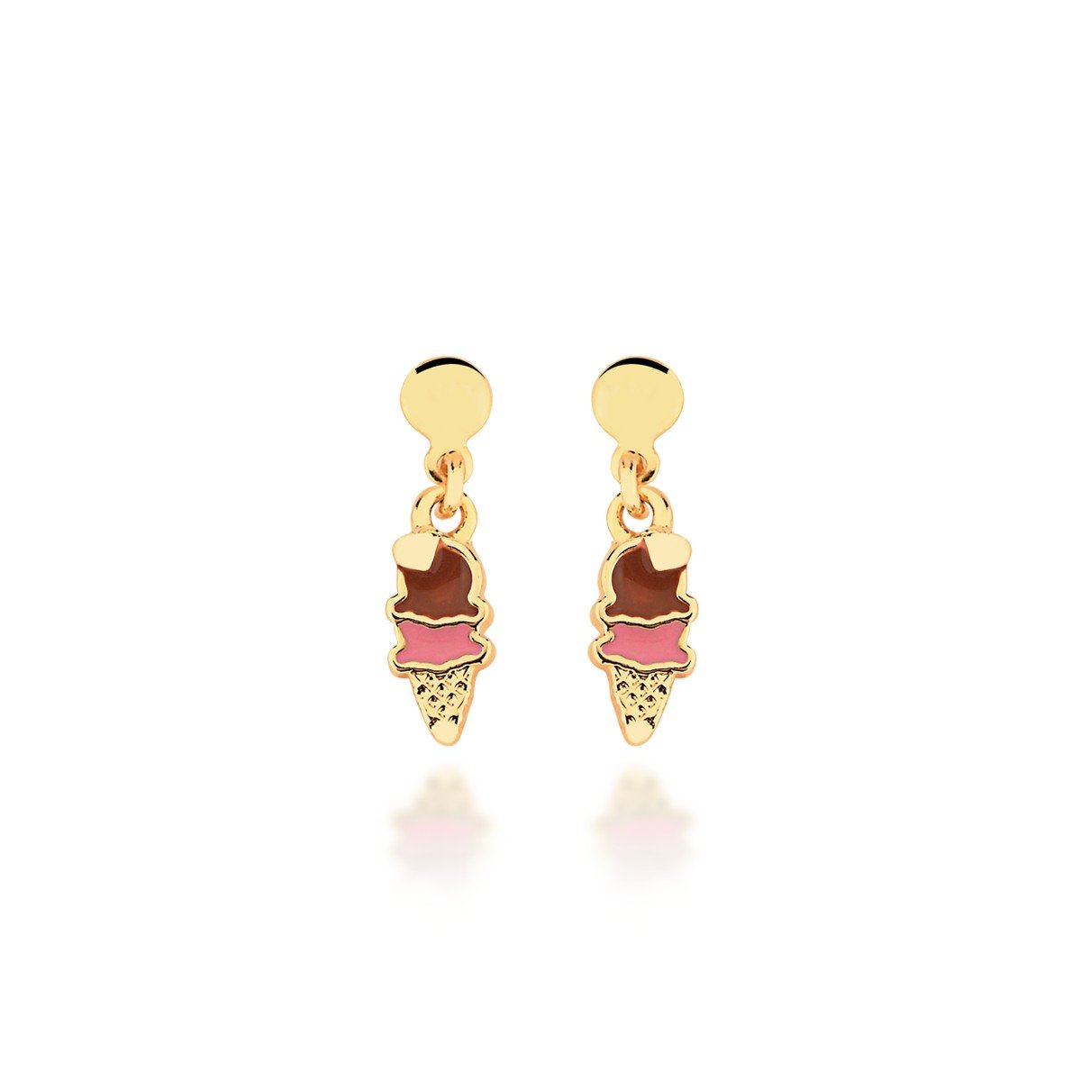 Conjunto Sorvete Banhado a Ouro 18k