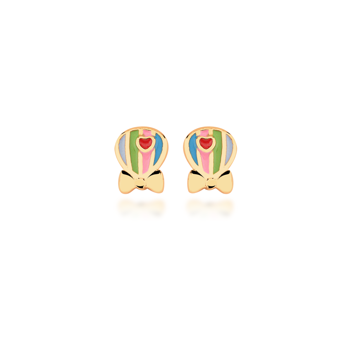 Conjunto Balão Banhado a Ouro 18k