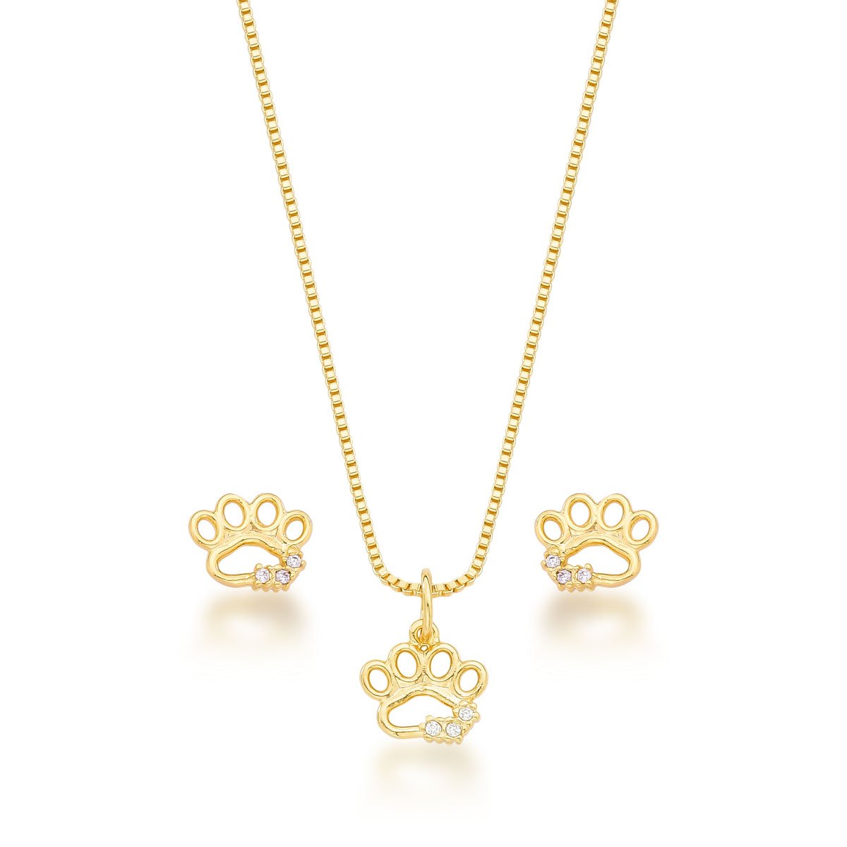 Conjunto Patinha Banhado a Ouro 18k