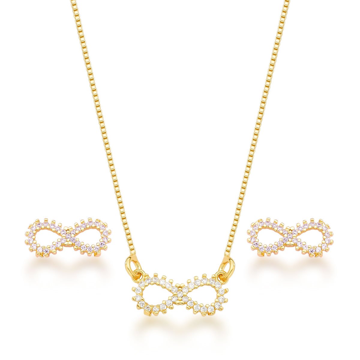 Conjunto Infinito Banhado a Ouro 18k