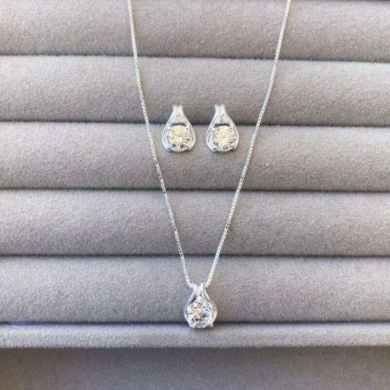 Conjunto Zircônia Prata 925