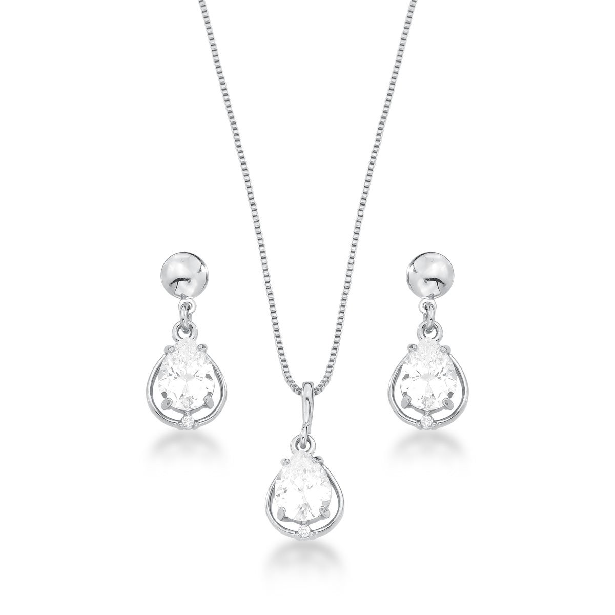 Conjunto Zircônias Prata 925