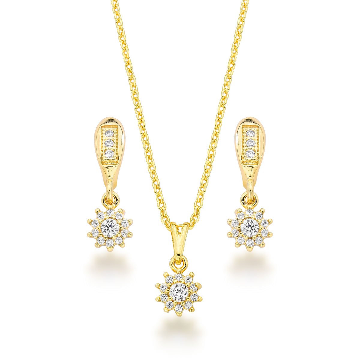 Conjunto Chuveirinhos Banhado a Ouro 18k