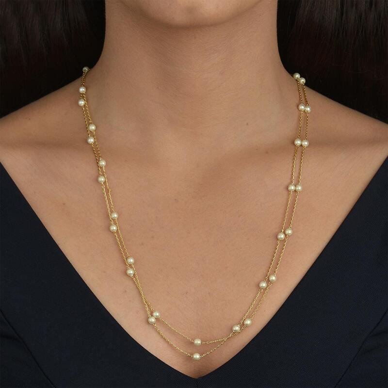 Gargantilha Pérolas Banhado a Ouro 18k