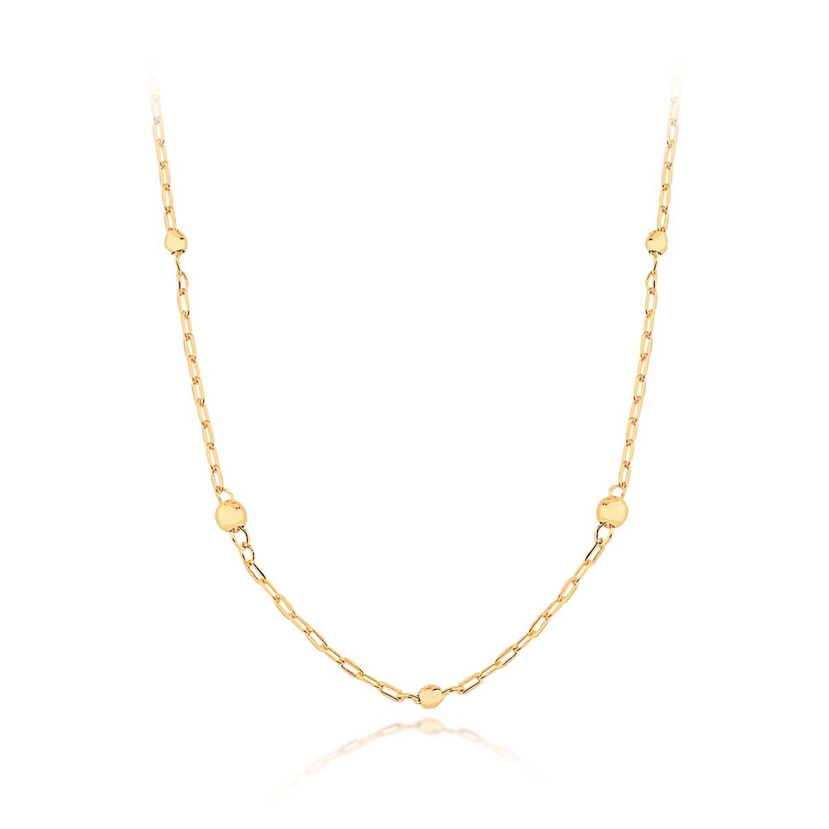Gargantilha Bolinhas Banhado a Ouro 18k