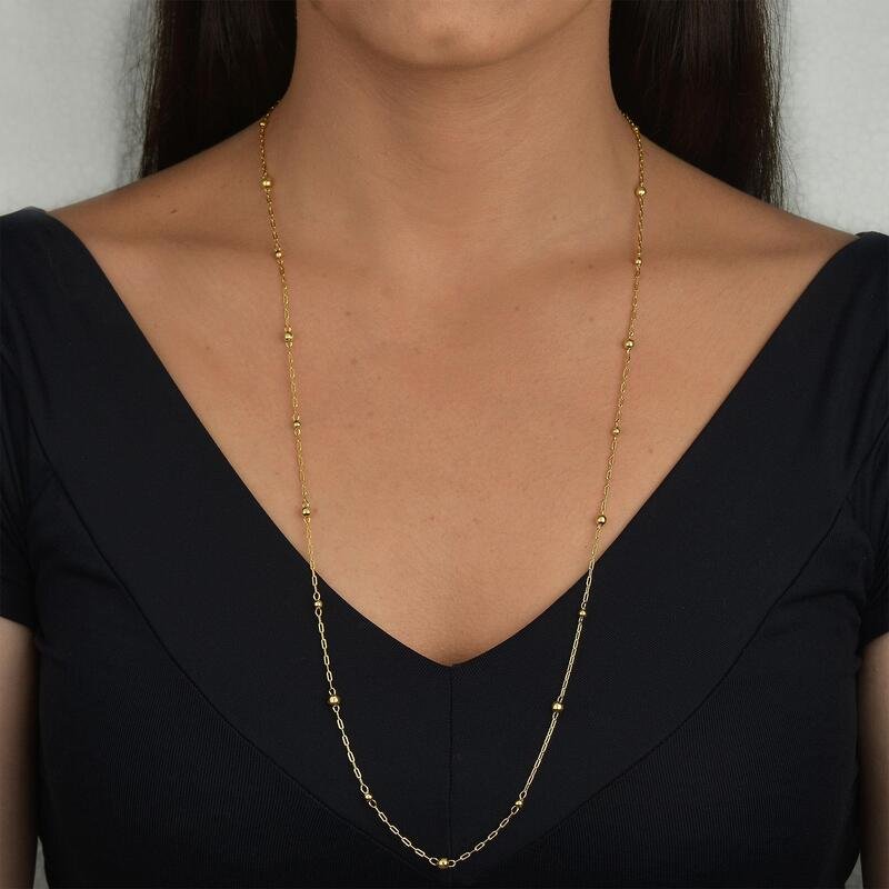 Gargantilha Bolinhas Banhado a Ouro 18k