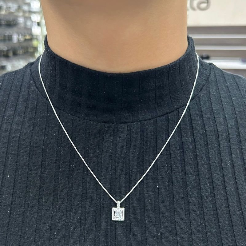 Conjunto Carrê Cristal Prata 925