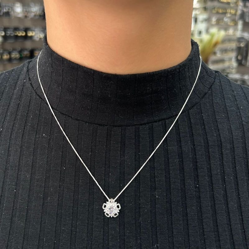 Conjunto Flor Prata 925