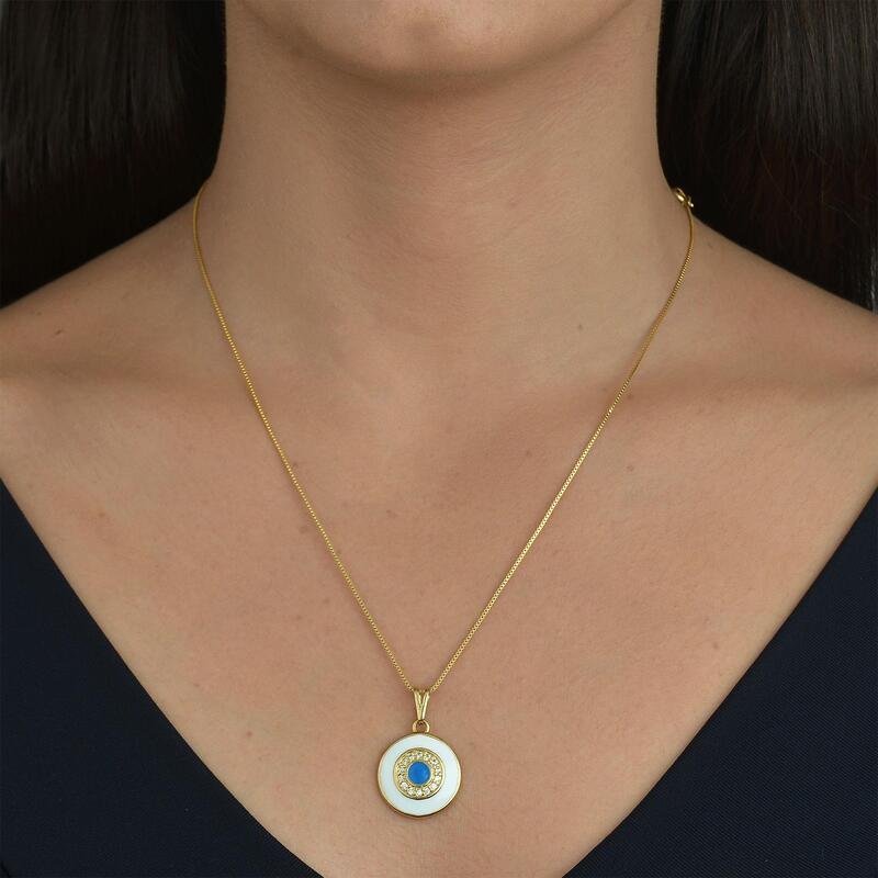Gargantilha Olho Grego Banhado a Ouro 18k