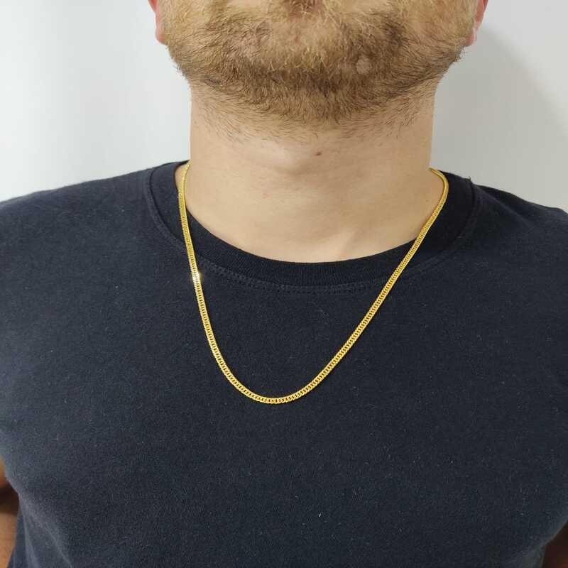 Corrente Groumet Dupla Banhado a Ouro 18k